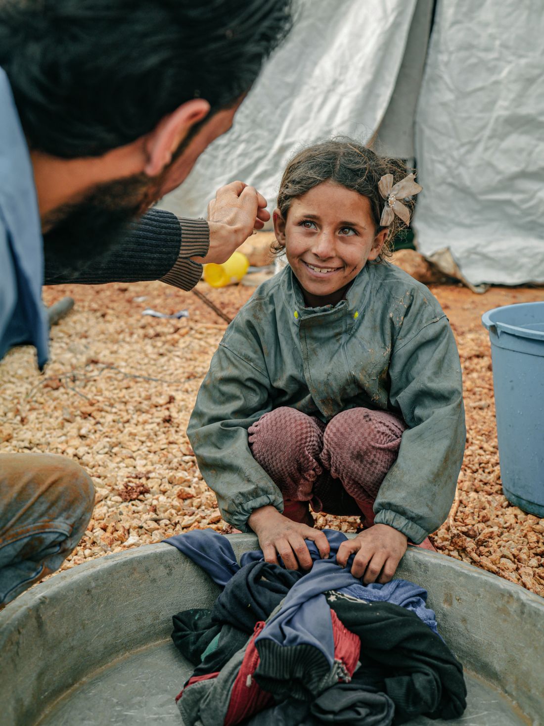 A child in a relief camp